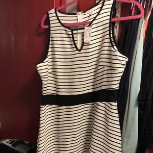 Black and white striped dress